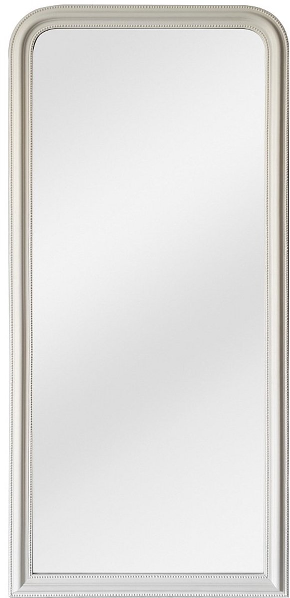 Vente-unique Grote spiegel in paulowniahout - H 180 x B 80 cm - Mat wit - HELOISE