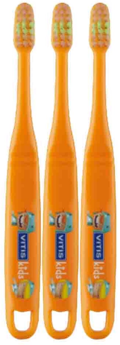 Vitis Tandenborstel Kids - 3 x - Voordeelverpakking