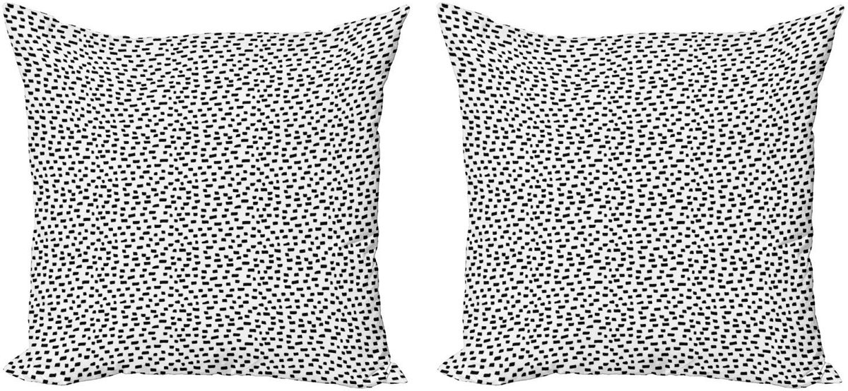 ABAKUHAUS Kussenhoes – Zwart-Wit Schets – 2x60x60 cm Zwart en wit