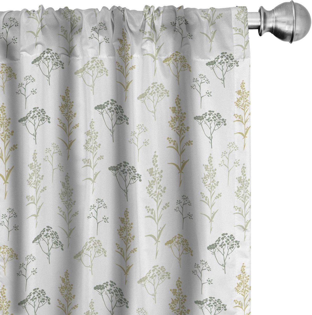 ABAKUHAUS Mikrofaser Gordijnset 2x75x175 cm – Khaki Groen – Halfdonker
