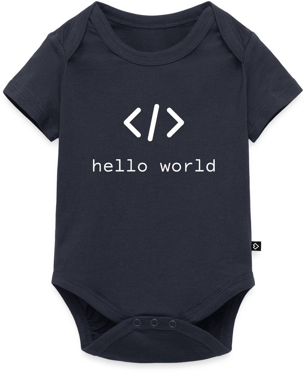 Hello World Programmeurs Baby Rompertje Met Korte Mouwen