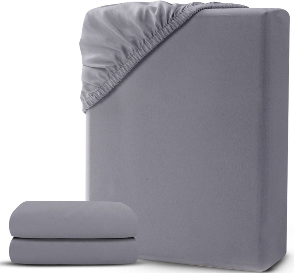 White-Label® Matrasovertrek 160x200 - Dekbedovertrek - Hoeslaken - Matrasbeschermer - Extra Zacht - Grijs