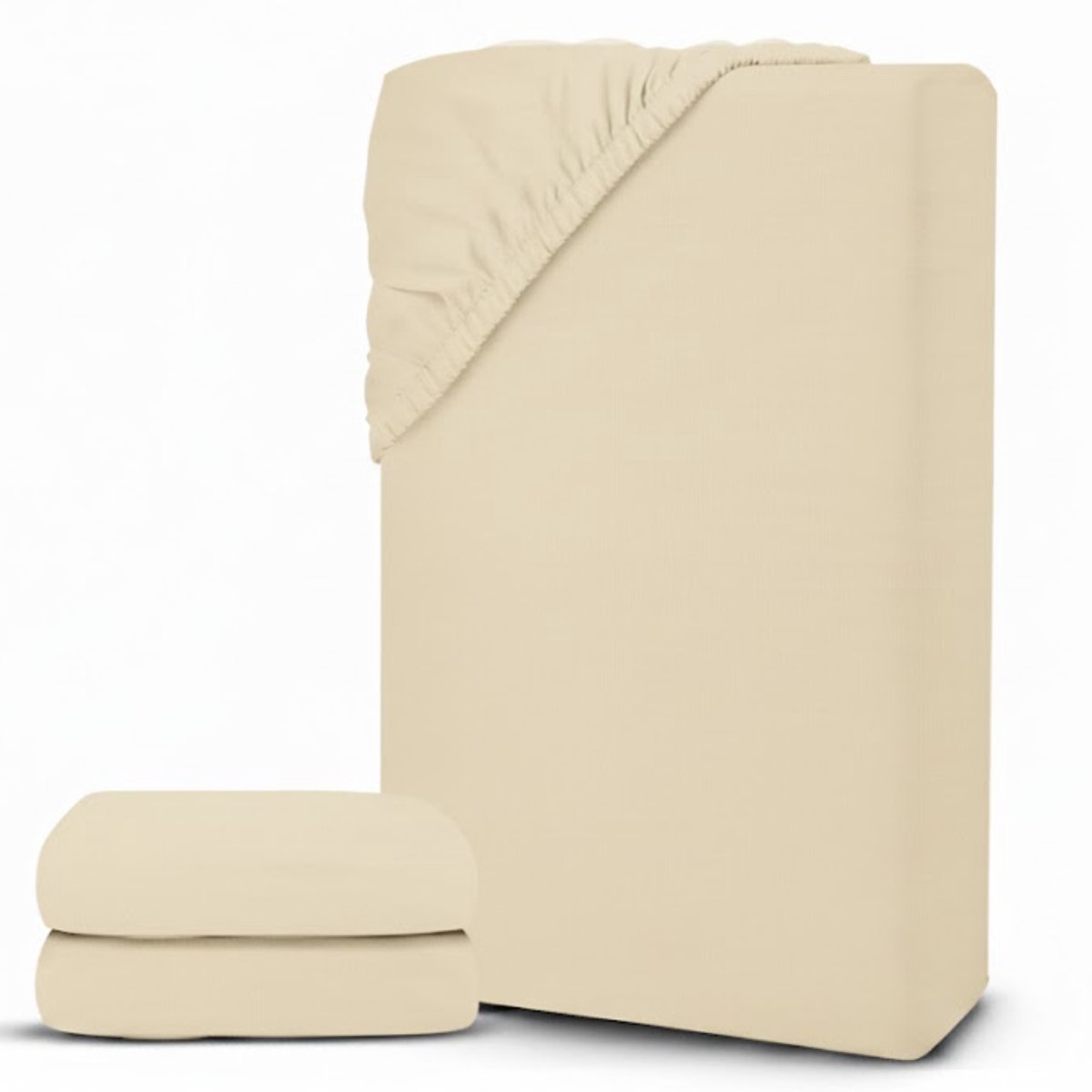 White-Label® Matrasovertrek 90x200 - Dekbedovertrek - Hoeslaken - Matrasbeschermer - Extra Zacht - Beige