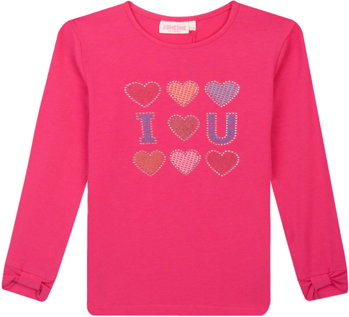 Someone - Meisjes trui - Maat 98 - Meisjes - Dark Pink - Field_efdf