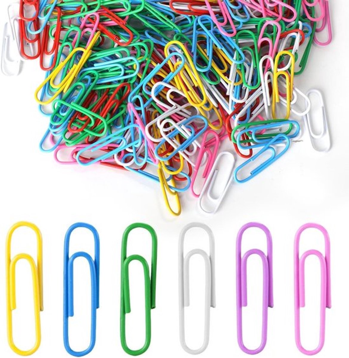 200 stuks verschillende kleuren metalen paperclips 28 cm - Herbruikbaar voor kantoor, school en persoonlijke documentenorganisatie