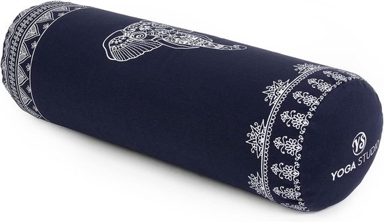 Ronde Biologische Boekweit Bolster voor Yoga - 23x61 cm - Machine wasbare Katoenen Hoess — afbeelding 4