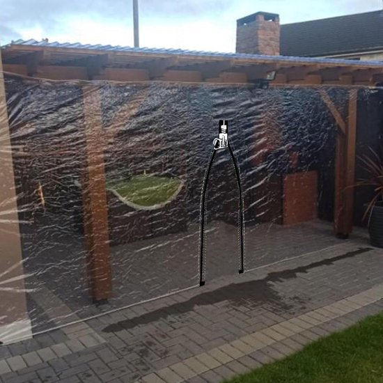 Transparant Dekzeil Waterdicht Met Rits Deur,Gazebo Patio Veranda Zeil Zijpanelen,0.3mm Pvc Duidelijke Plastic Dekzeilen,Anti-UV,Stofdicht,Regenbestendig,Winddicht Dekzeil,WxH-2.3x2m/7.5x6.6ft