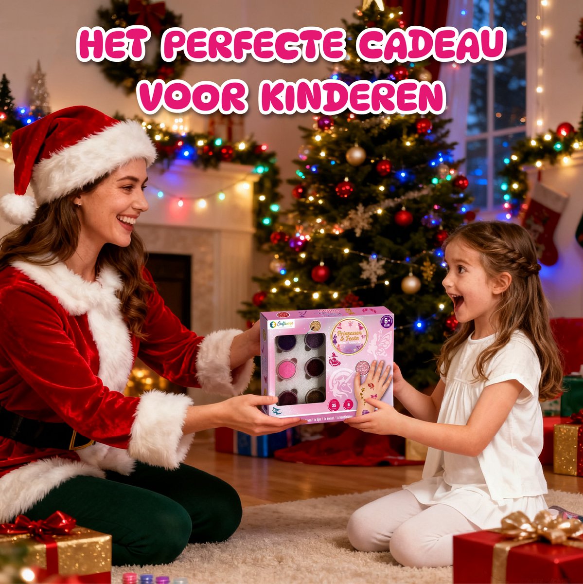 Craftiverse Glitter Tattoo Set – Prinsessen & Feeën Editie – 36 Sjablonen - 6 Kleuren - Schmink Sjablonen - Knutselpakket - Knutselen Meisjes - Huidlijm Voor Glitters - Inclusief Handleiding — afbeelding 9