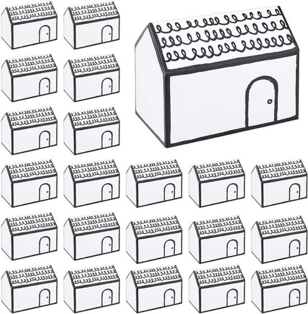25 geschenkdozen in de vorm van een huis, wit van papier, 13 x 7 x 10 cm - voor bruiloft, babyshower, verjaardag
