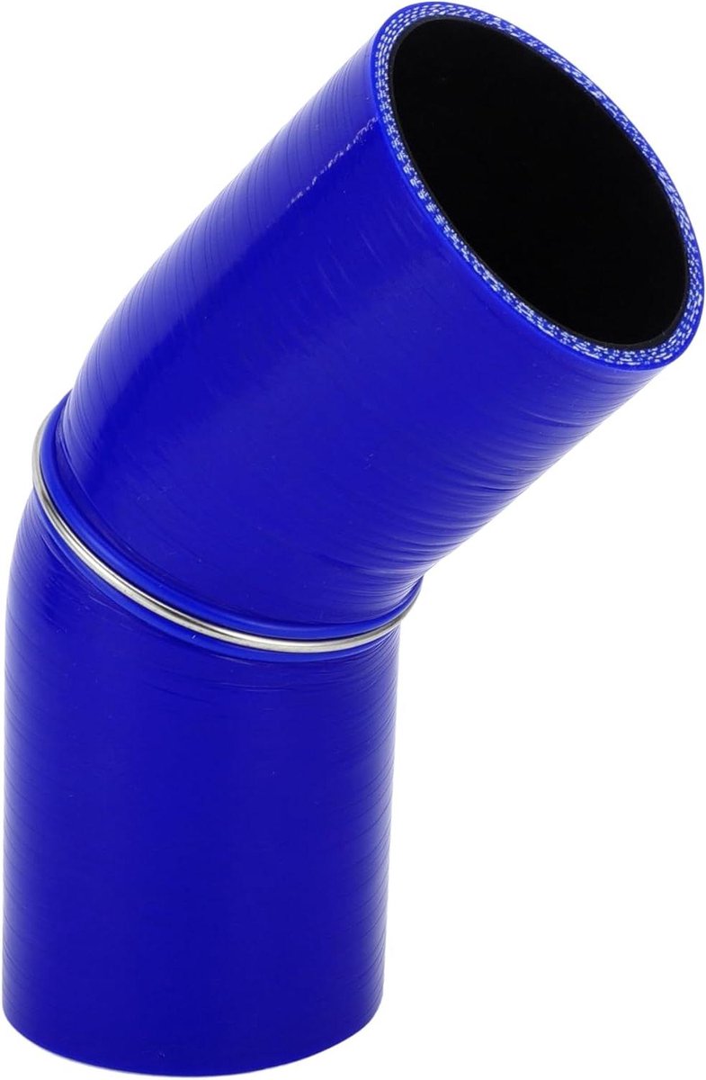 Ronte - Siliconen Slang 70mm ID 90mm Lengte 45 Graden Blauw Zwart Universeel Gebruik Autokoelvloeistof