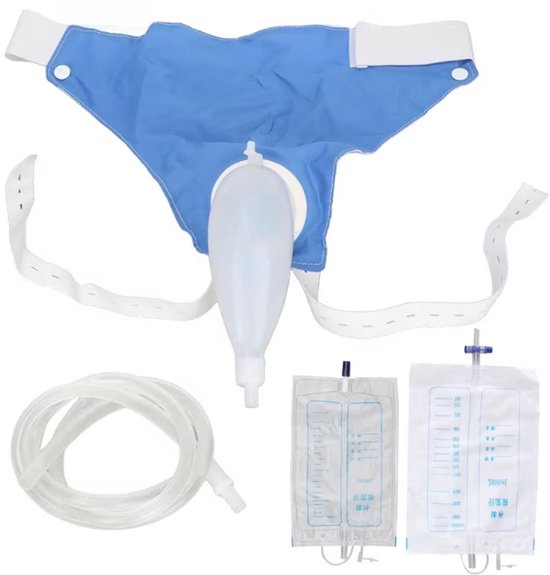 Draagbare Urineverzamelzak met Externe Katheter voor Mannen - Herbruikbare Draagbare Siliconen Urinebus - inclusief Urinekatheterzakken van 1000ml en 2000ml