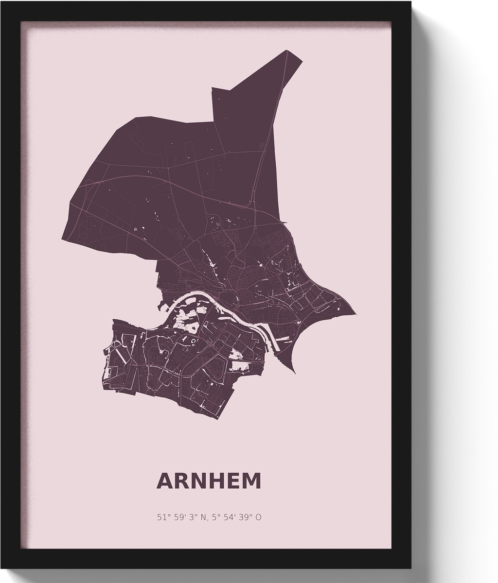 Poster Arnhem A2 - 42 x 59,4 cm - Paars (Exclusief Lijst)