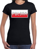 Polen / Polska landen t-shirt zwart dames M