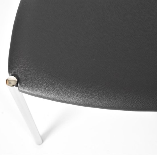 Tommychairs - Ensemble de 4 chaises modernes modèle Elegance. Très approprié pour la cuisine, la salle à manger, mais aussi pour la restauration. Structure en acier chromé avec assise de chaise en similicuir noir