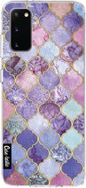 Casetastic Samsung Galaxy S20 4G/5G Hoesje - Softcover Hoesje met Design - Purple Moroccan Tiles Print