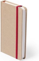 8x stuks luxe schriftje/notitieboekje rood met elastiek A6 formaat - notitieboekjes - opschrijfboekjes