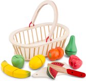 New Classic Toys Speelgoedeten en -drinken - Houten Speelgoed Fruitmand - Inclusief 7 fruitsoorten