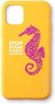Wilma Stop Plastic Case Biologisch Afbreekbaar Beschermend Hoesje Zeepaardje iPhone 11 Pro - Geel