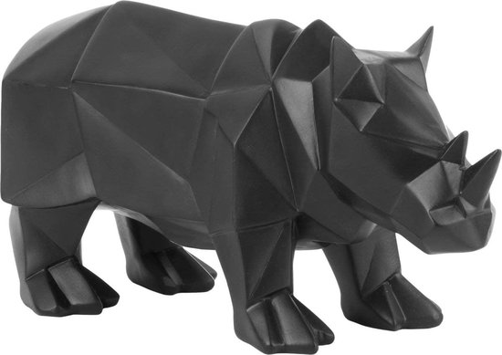 Present Time Decoratief Beeld Origami Neushoorn zwart - B 29,5 cm