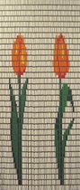 Sun-arts Vliegengordijn Tulp Hulzen 210 X 90 Cm Pvc Crème/oranje