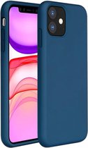 Silicone case geschikt voor Apple iPhone 11 Pro - blauw met Privacy Glas