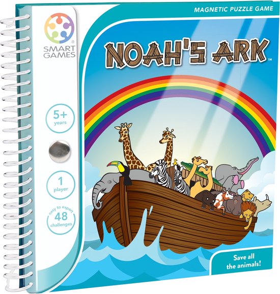 SmartGames - Noah's Ark - magnetische denkpuzzel met 48 opdrachten - wilde dieren