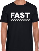 Fast coureur supporter / finish vlag t-shirt zwart voor heren L
