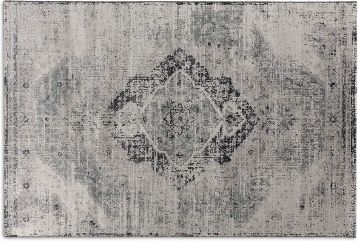 Lifa Living - Vloerkleed - Vintage - Beige/Zilver - Poolhoogte: 5 mm - Oosters - 160 x 230 cm