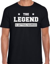 The legend is getting married t-shirt zwart voor heren - cadeau / kado shirt voor vrijgezellenfeest / huwelijk L