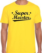 Super meester cadeau t-shirt geel heren M