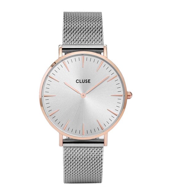 CLUSE CW0101201006 Horloge LA Boheme Mesh rosékleurige kast 38 mm