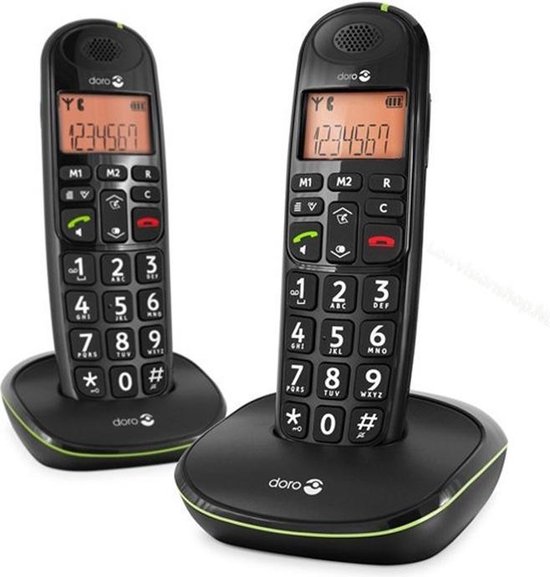 Doro PhoneEasy 100W - Duo DECT telefoon - Zwart