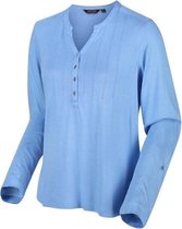 Regatta Fflur Viscose Jersey T-Shirt Met Knopen En V-Hals Voor Dames Blauw