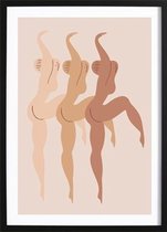 Dancing Curves Poster (29,7x42cm) - Wallified - Abstract - Poster - Print - Wall-Art - Woondecoratie - Kunst - Posters