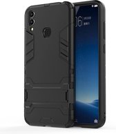Shockproof PC + TPU Case voor Huawei Honor 8C, met houder (zwart)