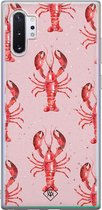 Samsung Note 10 Plus hoesje siliconen - Lobster all the way | Samsung Galaxy Note 10 Plus case | Roze | TPU backcover transparant