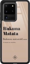 Samsung S20 Ultra hoesje glass - Hakuna Matata | Samsung Galaxy S20 Ultra  case | Hardcase backcover zwart
