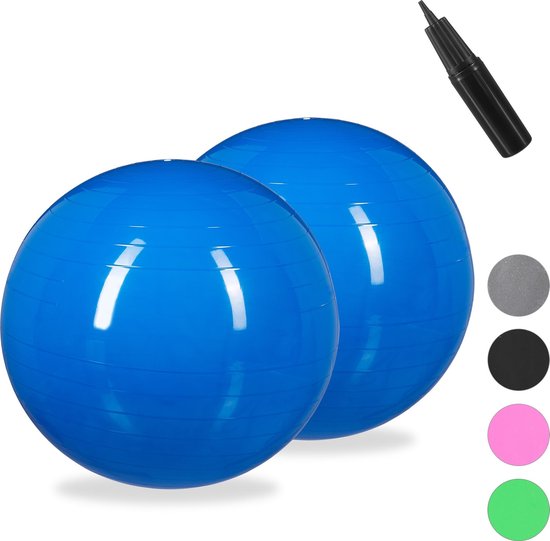 Everlast Ballon de Fitness 75 cm + Pompe - Ballon de Fitness Anti-Siphon