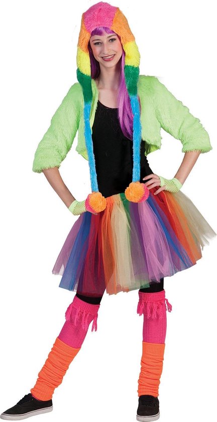 Woedend Woord Voorbereiding Funny Fashion - Jaren 80 & 90 Kostuum - Sunny Regenboog Rok - Vrouw -  multicolor - One... | bol.com