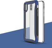 Voor iPhone XS / X Blade-serie Transparant acryl Beschermhoes (marineblauw)