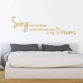 Muursticker Sing Me To Sleep -  Goud -  120 x 32 cm  -  slaapkamer  engelse teksten  alle - Muursticker4Sale