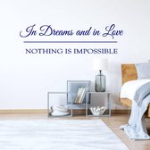 Muursticker Nothing Is Impossible -  Donkerblauw -  160 x 45 cm  -  engelse teksten  slaapkamer  alle - Muursticker4Sale