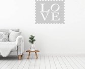 Muursticker Love -  Zilver -  60 x 48 cm  -  woonkamer  engelse teksten  alle - Muursticker4Sale