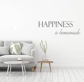 Muursticker Happiness Is Homemade -  Donkergrijs -  160 x 48 cm  -  slaapkamer  engelse teksten  woonkamer  alle - Muursticker4Sale