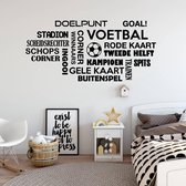 Muursticker Voetbal Woorden Wolk -  Geel -  160 x 75 cm  -  baby en kinderkamer  nederlandse teksten  alle - Muursticker4Sale