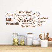 Muursticker Kruiden -  Bruin -  80 x 31 cm  -  keuken  nederlandse teksten  alle - Muursticker4Sale