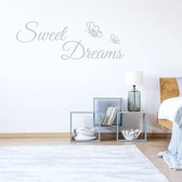 Muursticker Sweet Dreams - Lichtgrijs - 80 x 28 cm - slaapkamer engelse teksten