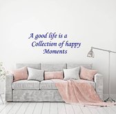 Muursticker A Good Life -  Donkerblauw -  160 x 64 cm  -  woonkamer  slaapkamer  engelse teksten  alle - Muursticker4Sale