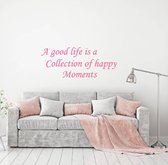 Muursticker A Good Life -  Roze -  120 x 48 cm  -  woonkamer  slaapkamer  engelse teksten  alle - Muursticker4Sale