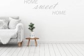 Muursticker Home Sweet Home -  Zilver -  120 x 46 cm  -  woonkamer  engelse teksten  alle - Muursticker4Sale